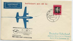 1958, 2.Mai , Erstflug-Lp.-Bf.m. EF. KARL-MARX-STADT 4 i(Handstpl.) nach LEIPZIG BPA 32...