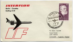 1972, 9.Apr., Erstflug-Lp.-Bf.m. EF. 107 BERLIN 7 - INTERFLUG BERLIN-ALGIER-FREETOWN-CONA...