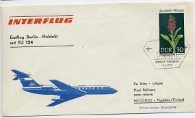 1973, 9.Apr., Erstflug-Lp.-Bf.m. EF. . BERLIN - INTERFLUG BERLIN-HELSINKI(schwach. So.-S...
