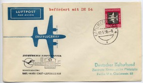 1958, 2.Mai , Lp.-Bf.m. EF. KARL-MARX-STADT 4 i(Handstpl.) nach LEIPZIG BPA 32 cx. Pos...