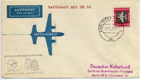 1958, 2.Mai , Erstflug-Lp.-Bf.m. EF. KARL-MARX-STADT 4 am(Handstpl.) nach DRESDEN A24 a...