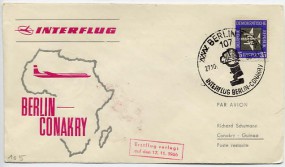 1966, 27.Okt., Lp.-Drucks.-Bf.m. EF. 107 BERLIN 7 - INTERFLUG BERLIN-CONAKRY(So.-Stpl.) ...