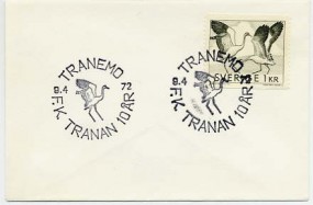 1972, 9.Apr., Bf.m. EF. TRANEMO - F.K. TRANAN 10 AR(So.-Stpl.). Sonntags gestempelt!