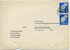 1968, 26.Dez., Kte. m. MeF. TSUCHIURA(Handstpl.) nach Westdeutschland. Porto: ¥30. Kte. ...