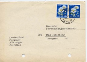 1969, 16.Apr., Kte. m. MeF. USHIGOME TOKYO JAPAN(Handstpl.) nach Westdeutschland. Porto:...