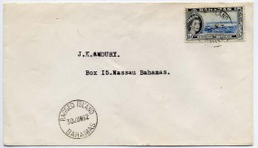 1962, 30.Jun., Bf.m. EF. RAGGED ISLAND BAHAMAS(Handstpl.) nach Nassau. Porto: 1 1/2d.