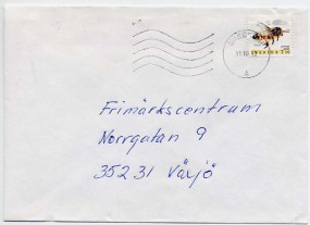 1992, 11.Okt., Bf.m. EF. ÖBREBRO 1P A(Masch.-Stpl.) nach Växjö. Sonntags gestempelt! Por...