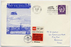 1961, 9.Sep., Lp.-Kte. m. MiF. WINDSOR BERKS. - 50TH ANNIVERSARY FIRST AERIAL SERVICE 191...