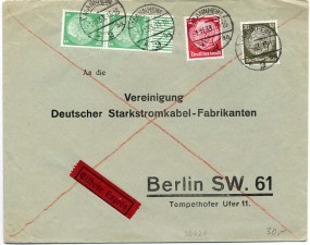 1933, 1.Nov., Eil-Bf.m. MiF. MANNHEIM 2 *aa(Handstpl.) nach BERLIN SW61 *l. Postlaufze...