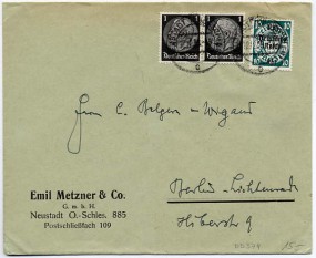 1939, 12.Dez., Bf.m. MiF. NEUSTADT (OBERSCHLES.) o(Handstpl.). Porto: RM 0.12.