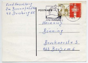 1979, 14.Nov., Kte. m. MiF. 41 DUISBURG 1 xa - ZOO DUISBURG(Masch.-Werbestpl.) nach Boch...