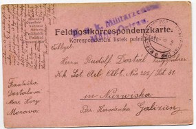 1916, 4.Mrz., Fp.-Kte. MARIENBERG MHR. MARIÁNSKÉ HORY MOR. e(Handstpl.) nach Niezwiska. ...