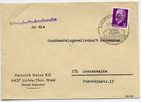 1965, 11.Okt., Drucks.-Bf.m. EF. LICHTE (THÜRINGERW.) - 200 JAHRE WALLENDORFER PORZELLAN...