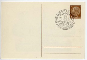 1937, 27.Aug., 3Pfg.-GA-Kte. GERA - 1. BRIEFMARKENAUSSTELLUNG 700 JAHRE STADT GERA GEPOST...