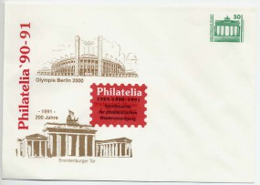1990, 50Pfg.-GA-Umschlag.