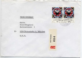 1976, 14.Sep., R-Bf.m. MeF. 9491 NENDELN 9a(Handstpl.) nach Westdeutschland. Porto: Fr.1...