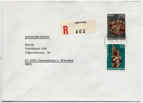 1978, 2.Jun., R-Bf.m. MiF. 9490 VADUZ 9c(Handstpl.) nach Westdeutschland. Porto: Fr.1.70...