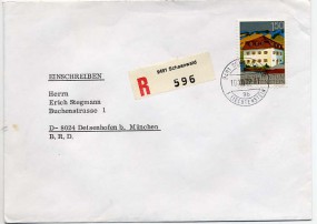 1979, 10.Dez., R-Bf.m. EF. 9491 SCHAANWALD 9b(Handstpl.) nach Westdeutschland. Porto: Fr...