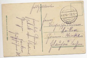 1915, 1.Okt., Ans.-Kte. KAISERLICH DEUTSCHE FELDPOSTSTATION Nr. 176(Feldpost-Handstpl.) ...