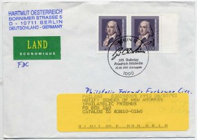 1993, 17.Jun., FDC m. MeF. 1000 BERLIN 12 - 150. TODESTAG FRIEDRICH HÖLDERLIN(So.-Stpl.)...