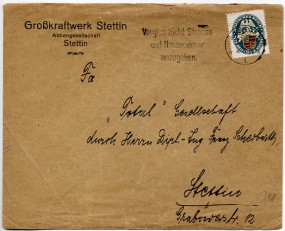 1927, 5.Jan., Bf.m. EF. STETTIN 1 *II - VERGISS NICHT STRASSE UND HAUSNUMMER ANZUGEBEN(M...