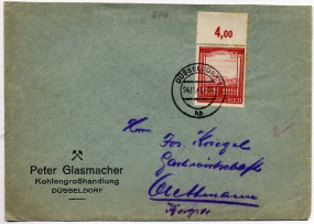 1941, 24.Nov., Bf.m. EF. DÜSSELDORF 1 hh(Handstpl.) nach Mettmann. Porto: RM 0.12.