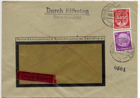 1934, 19.Okt., Eil-Bf.m. MiF. BERLIN-CHARLOTTENBURG 9 d(Handstpl.) nach MÜNCHEN TA *b....