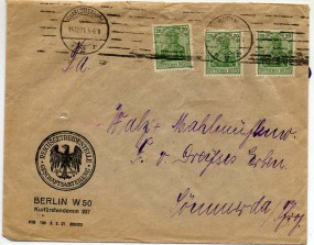 1921, 15.Dez., Bf.m. MeF. CHARLOTTENBURG 2 *r(Masch.-Stpl.) nach Sömmerda. Porto: M 0.60...