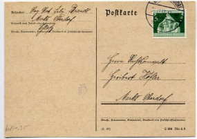 1937, 31.Dez., Kte. m. EF. MARKT OBERDORF ***(Handstpl.). Porto: RM 0.05.