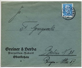 1931, 21.Jul., Drucks.-Bf.m. EF. OBERKOTZAU(bayer.Handstpl.) nach Berlin. Porto: RM 0.04...