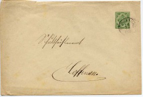 1891, 16.Dez., 5Pfg.-GA-Umschlag. NEUENBÜRG(Handstpl.) nach LOFFENAU. Postlaufzeit: 1 ...
