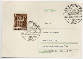 1941, 12.Jan., Drucks.-Bf.m. EF. MAGDEBURG - TAG DER BRIEFMARKE(So.-Stpl.) nach Berlin. ...