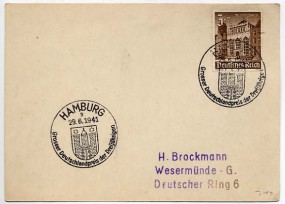 1941, 29.Jun., Drucks.-Kte. m. EF. HAMBURG a - GROSSER DEUTSCHLANDPREIS DER DREIJÄHRIGEN...