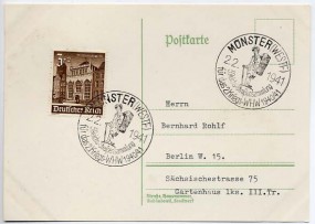 1941, 2.Feb., Drucks.-Kte. m. EF. MÜNSTER (WESTF) - 5. REICHS-STRASSENSAMMLUNG FÜR DAS 2....