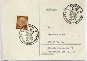 1941, 13.Jan., Kte. m. EF. MAGDEBURG - K.D.F. BRIEFMARKENWERBESCHAU(So.-Stpl.) nach Berl...