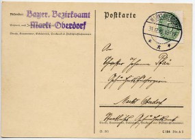 1936, 31.Dez., Kte. m. EF. MARKTOBERDORF ***(Handstpl.) nach Marktoberdorf. Porto: RM 0....