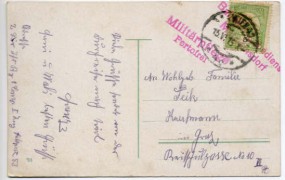 1915, 15.Jun., Ans.-Kte. m. EF. BAHNHOFS..DIENST MATZLEINSDORF(viol.österr. Handstpl.) ü...
