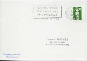 1990, 11.Jul., Kte. m. EF. 36 NEUVY ST SEPULCHRE INDRE - FOIRE BIOLOGIQUE 25 - 26 AOUT 19...