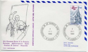1980, 2.Jun., Bf.m. EF. 14 LISIEUX - PELLERINAGE DE SA SAINTETE JEAN PAUL II(So.-Stpl.) ...