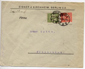 1923, 29.Okt., Bf.m. MiF. BERLIN C2 *.(Handstpl.) nach Netzschkau. Porto: 14000000 M. Ma...