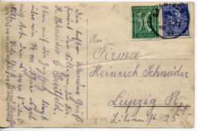 1922, 20.Jul., Ans.-Kte. m. MiF. GARMISCH(bayer.Handstpl.) nach Leipzig. Porto: M 1.50. ...