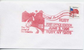 1996, 3.Jun., Bf.m. EF. RUBY, NY 12475 - THE JEWEL OF THE CATSKILLS 100TH ANNIVERSARY(ro...