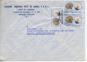 1977, 30.Nov., Lp.-Bf.m. MeF. LUANDA C(Handstpl.) in die Schweiz. Porto: 12$oo.