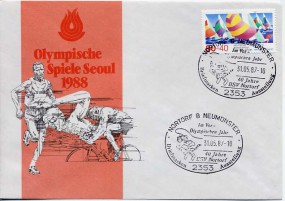 1987, 31.Mai , Umschlag m. EF. 2353 NORTORF B NEUMÜNSTER - BRIEFMARKENAUSSTELLUNG IM VOR-...