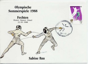 1988, 22.Sep., Umschlag m. EF. (Seoul)(So.-Stpl.).