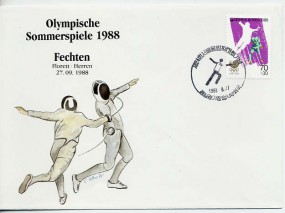 1988, 27.Sep., Umschlag m. EF. (Seoul)(So.-Stpl.).