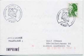 1988, 9.Okt., Drucks.-Bf.m. EF. 54 MEXY - EXPOSITION PHILATELIE ET MINERALOGIE(So.-Stpl....