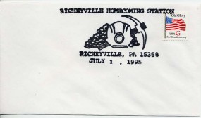 1995, 1.Jul., Umschlag m. EF. RICHEYVILLE, PA 15358 - RICHEYVILLE HOMECOMING STATION(So....