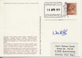 1979, 30.Jul., Ans.-Kte. m. EF. LONDON EC1 CHIEF OFFICE(Handwerbestpl.) nach Westdeutsch...