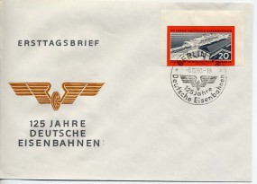 1960, 5.Dez., FDC m. EF. BERLIN W8 - 125 JAHRE DEUTSCHE EISENBAHNEN(So.-Stpl.).